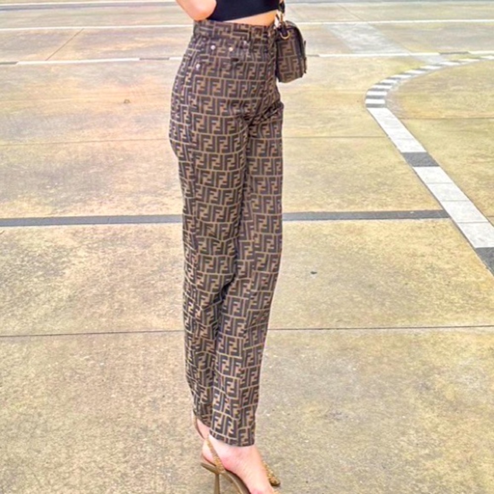 Fendi Monogram High Waisted Pants.